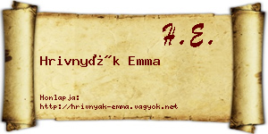 Hrivnyák Emma névjegykártya